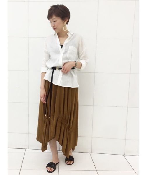 Editt by YECCA VECCA（エディットバイイェッカヴェッカ）の「ノルマンディーリネンシャツ ●（シャツ/ブラウス・レディース・ベージュ/ブラウン/オフホワイト・FREE）」の19枚目の写真