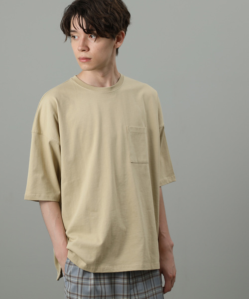 JUNRED（ジュンレッド）の「USAコットンビッグシルエットTシャツ（Tシャツ/カットソー・メンズ・ホワイト/ブラック/ベージュ/グリーン/ワイン・M/L）」の4枚目の写真