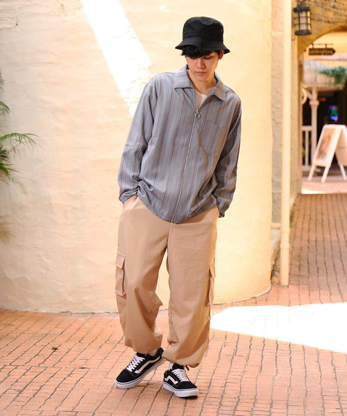 revertical（リバーティカル）の「ジップアップ ストライプ柄 長袖 ジャケット ブルゾン（ブルゾン・メンズ・グレー/ブラウン・M/L）」の15枚目の写真