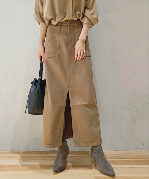 plage（プラージュ）の「Soft デニムスカート◆（デニムスカート・レディース・ホワイト/キャメル・38/36/34）」の2枚目の写真