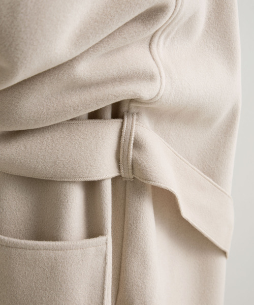 rectangle（レクタングル）の「ダブルフェイスサイドスリットガウンコート（チェスターコート・レディース・ブラック/モカ/ブラウン/アイボリー/ブルー/ピンク/ミント・FREE）」の17枚目の写真