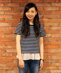 CIAOPANIC | 【Ciaopanic】裾シフォンボーダー天竺P/O(Tシャツ/カットソー)