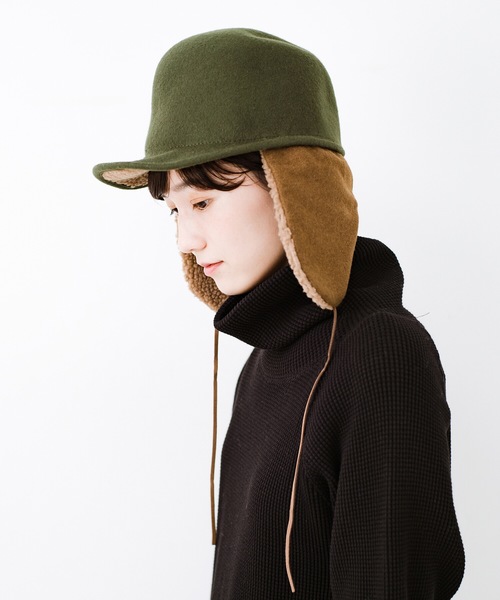 2wayで楽しめるボアフライトキャップ キャップ Haco ハコ のファッション Haco ハコ のキャップ Odds 帽子 キャップ Odds