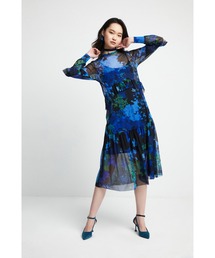 花柄シフォンワンピース