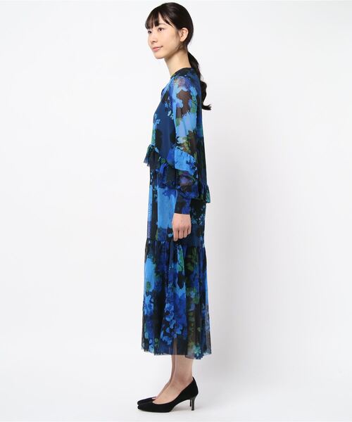 Desigual エアリー シフォン 花柄 ボタニカル ワンピース セール】花柄シフォンワンピース（ワンピース）｜Desigual