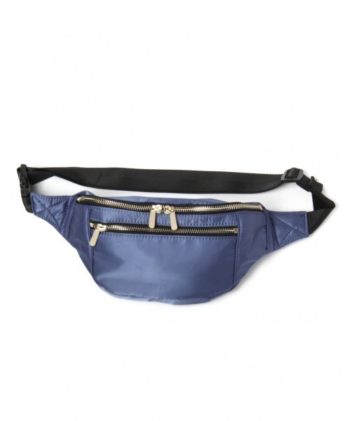 LAKOLE（ラコレ）の「ダブルジップボディバッグ / LAKOLE（ボディバッグ/ウエストポーチ・レディース・ブラック/ブルー/グリーン/キャメル・FREE）」の9枚目の写真