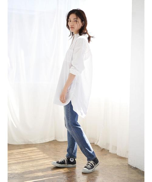 AMERICAN HOLIC（アメリカンホリック）の「綿ビエラ比翼シャツチュニック＊（シャツ/ブラウス・レディース・ストライプ/ネイビー/ブルー系その他7/オフホワイト/ベージュ/サックスブルー/ホワイト系その他7・M/L）」の10枚目の写真