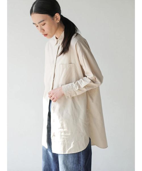 AMERICAN HOLIC（アメリカンホリック）の「綿ビエラ比翼シャツチュニック＊（シャツ/ブラウス・レディース・ストライプ/ネイビー/ブルー系その他7/オフホワイト/ベージュ/サックスブルー/ホワイト系その他7・M/L）」の14枚目の写真