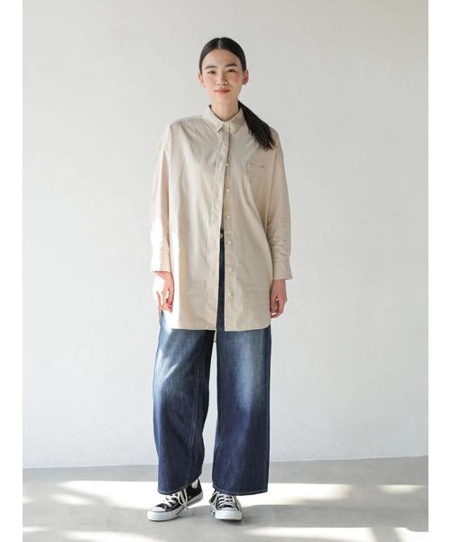 AMERICAN HOLIC（アメリカンホリック）の「綿ビエラ比翼シャツチュニック＊（シャツ/ブラウス・レディース・ストライプ/ネイビー/ブルー系その他7/オフホワイト/ベージュ/サックスブルー/ホワイト系その他7・M/L）」の15枚目の写真