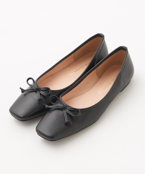 natural couture(ナチュラルクチュール)の「スクエアトゥバレエシューズ(バレエシューズ・レディース・ブラック/アイボリー/モカ・S/M/L)」の3枚目の写真