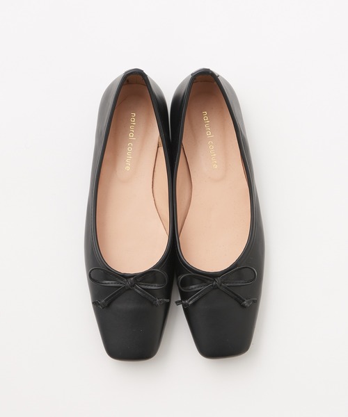 natural couture(ナチュラルクチュール)の「スクエアトゥバレエシューズ(バレエシューズ・レディース・ブラック/アイボリー/モカ・S/M/L)」の8枚目の写真