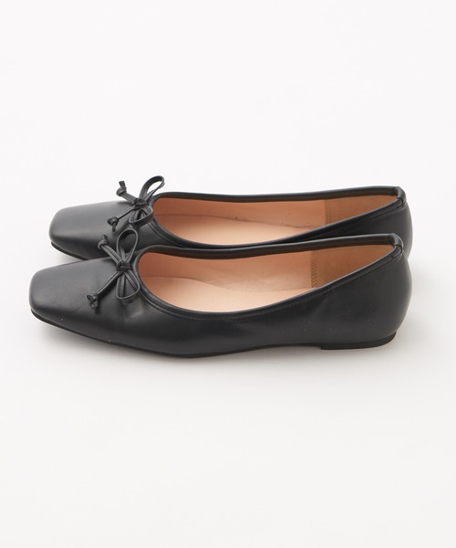 natural couture(ナチュラルクチュール)の「スクエアトゥバレエシューズ(バレエシューズ・レディース・ブラック/アイボリー/モカ・S/M/L)」の9枚目の写真