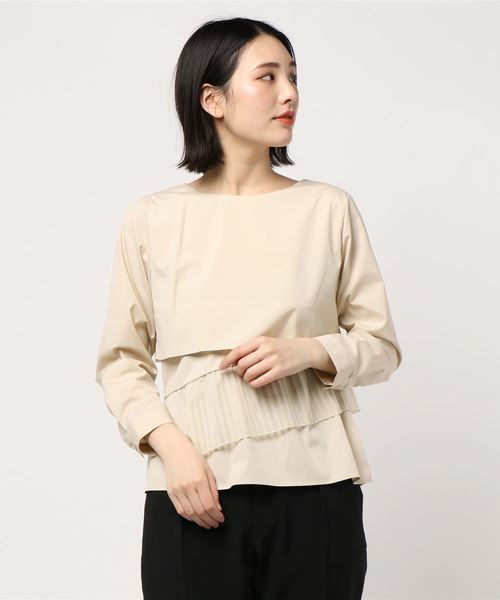 RAW FUDGE（ローファッジ）の「ポイントプリーツブラウス（シャツ/ブラウス・レディース・ブラック/ベージュ/オフホワイト・M）」の6枚目の写真