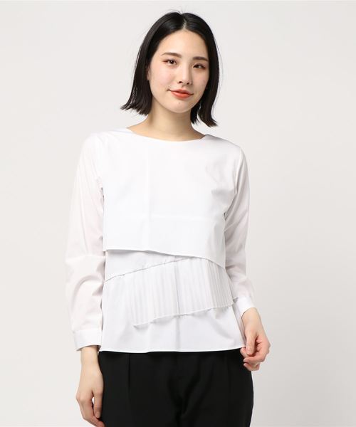 RAW FUDGE（ローファッジ）の「ポイントプリーツブラウス（シャツ/ブラウス・レディース・ブラック/ベージュ/オフホワイト・M）」の7枚目の写真