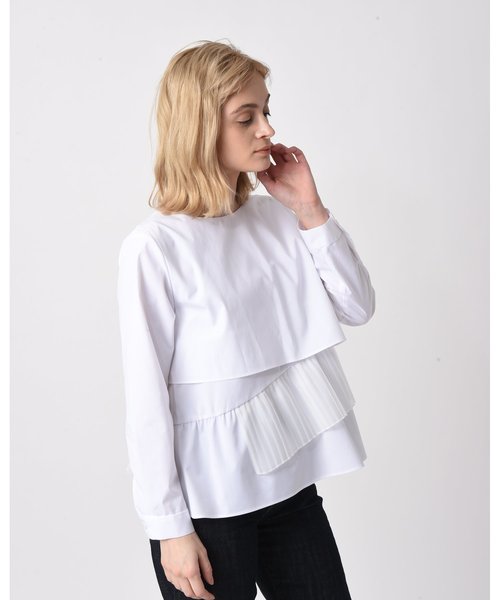 RAW FUDGE（ローファッジ）の「ポイントプリーツブラウス（シャツ/ブラウス・レディース・ブラック/ベージュ/オフホワイト・M）」の8枚目の写真