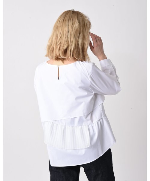 RAW FUDGE（ローファッジ）の「ポイントプリーツブラウス（シャツ/ブラウス・レディース・ブラック/ベージュ/オフホワイト・M）」の9枚目の写真