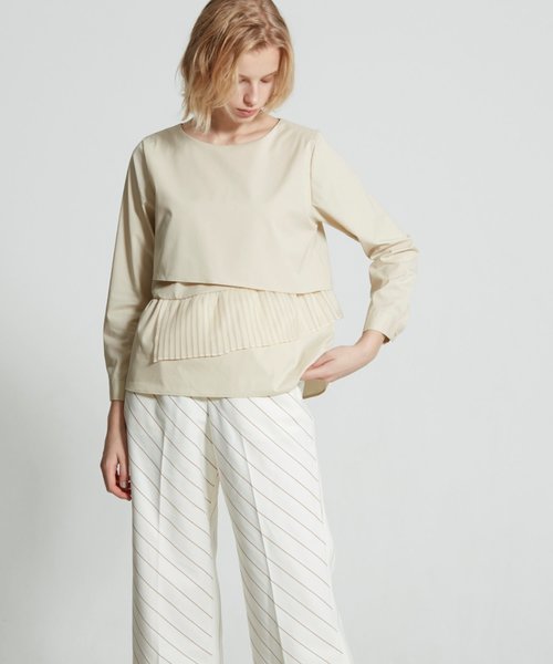 RAW FUDGE（ローファッジ）の「ポイントプリーツブラウス（シャツ/ブラウス・レディース・ブラック/ベージュ/オフホワイト・M）」の10枚目の写真