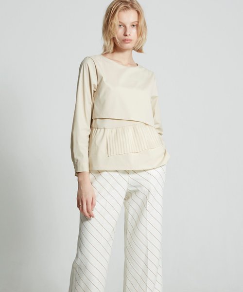 RAW FUDGE（ローファッジ）の「ポイントプリーツブラウス（シャツ/ブラウス・レディース・ブラック/ベージュ/オフホワイト・M）」の11枚目の写真