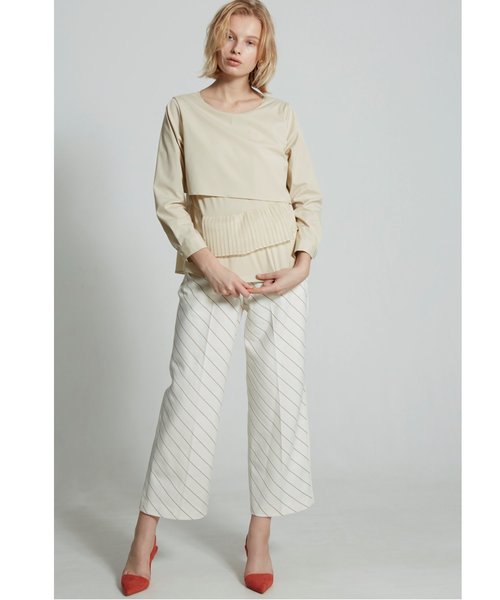 RAW FUDGE（ローファッジ）の「ポイントプリーツブラウス（シャツ/ブラウス・レディース・ブラック/ベージュ/オフホワイト・M）」の12枚目の写真