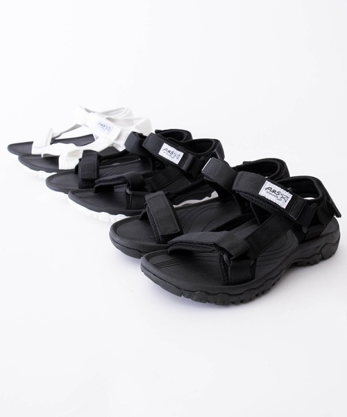 AiRS（エアーズ）の「AiRS/エアーズ 別注 スポーティーストラップ ベルクロサンダル（サンダル・メンズ・ブラック/ホワイト/ブラック×ホワイト/ベージュ/カーキ/オフホワイト/チャコール/ライトグレー・24cm/25cm/26cm/27cm/28cm/22cm/23cm）」の9枚目の写真