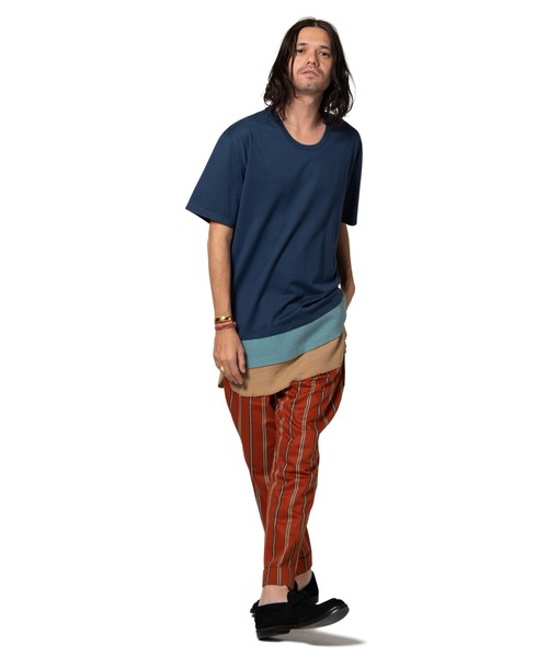 glamb（グラム）の「Stripe tapered slacks / ストライプ