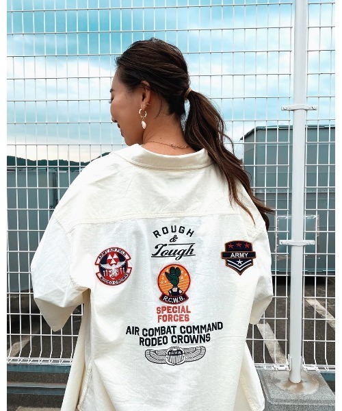 Roen ワッペン ビーズ 装飾 シャツ（RODEO CROWNS WIDE BOWL（ロデオ  