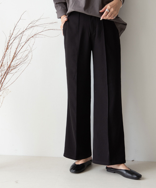 rectangle（レクタングル）の「センターシームワイドパンツ（その他パンツ・レディース・サンドベージュ/ブラック/ブラウン・SMALL/MEDIUM）」の2枚目の写真