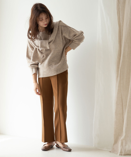 rectangle（レクタングル）の「センターシームワイドパンツ（その他パンツ・レディース・サンドベージュ/ブラック/ブラウン・SMALL/MEDIUM）」の5枚目の写真