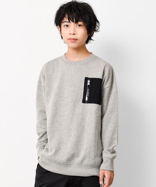 RAT EFFECT（ラットエフェクト）の「【裏起毛】MA-1ビッグトレーナー（スウェット・キッズ・チャコールグレー/ブラック/ベージュ/ブラウン/グレー/カーキ/ライトブルー・120/130/140/150/160/170）」の4枚目の写真