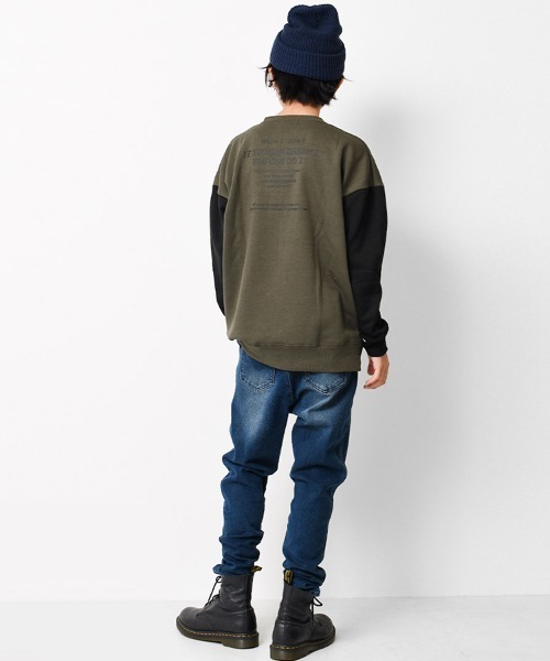 RAT EFFECT（ラットエフェクト）の「【裏起毛】MA-1ビッグトレーナー（スウェット・キッズ・チャコールグレー/ブラック/ベージュ/ブラウン/グレー/カーキ/ライトブルー・120/130/140/150/160/170）」の19枚目の写真