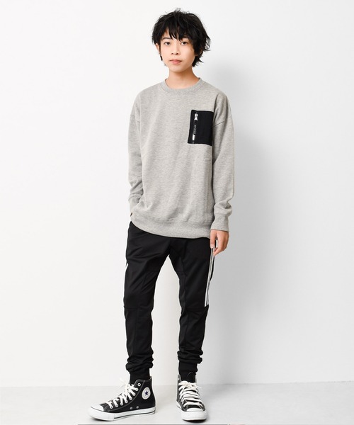 RAT EFFECT（ラットエフェクト）の「【裏起毛】MA-1ビッグトレーナー（スウェット・キッズ・チャコールグレー/ブラック/ベージュ/ブラウン/グレー/カーキ/ライトブルー・120/130/140/150/160/170）」の14枚目の写真