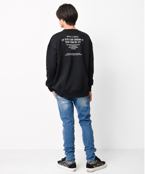 RAT EFFECT（ラットエフェクト）の「【裏起毛】MA-1ビッグトレーナー（スウェット・キッズ・チャコールグレー/ブラック/ベージュ/ブラウン/グレー/カーキ/ライトブルー・120/130/140/150/160/170）」の12枚目の写真