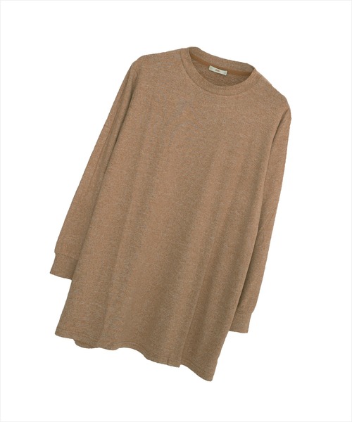 Dita（ディータ）の「ゆるてろカチオン素材チュニックワンピースルームウェア パジャマ（ルームワンピース・レディース・アイボリー/ナチュラル/サックスブルー/ブラック/アッシュブラウン/オリーブ/ブルーグレー/ラベンダー・L/M）」の14枚目の写真