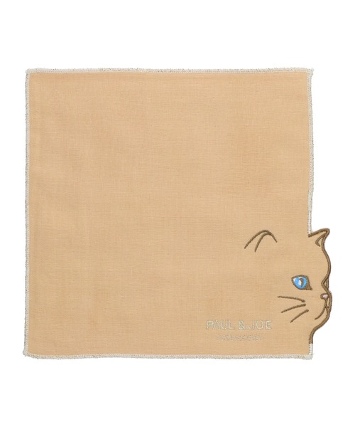PAUL&JOE（ポールアンドジョー）の「ハンカチ M PAUL & JOE　ポール&ジョー/キャットフェイス（ハンカチ/ハンドタオル・レディース・ベージュ/ネイビー/アイボリー・FREE）」の6枚目の写真