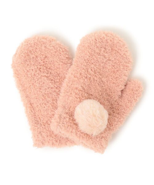 SHIPS(シップス)の「SHIPS KIDS:ポンポン ミトン(手袋・キッズ・ブラウン/ピンク・ONE SIZE)」の2枚目の写真