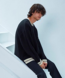 Loose/ルース（ルース）の「【Loose】オーバーサイズ アクリルバルキー ライン切り替えニット（ニット/セーター・メンズ）」