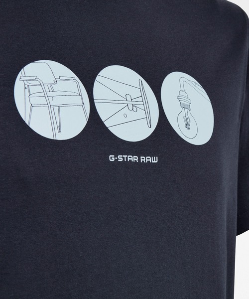 G-STAR（ジースター）の「CIRCLE OBJECT BACK GRAPHIC T-SHIRT（Tシャツ/カットソー・メンズ・ベージュ/オフホワイト/ダークブルー・SMALL/MEDIUM/LARGE/X-LARGE/X-SMALL/XX-SMALL）」の16枚目の写真