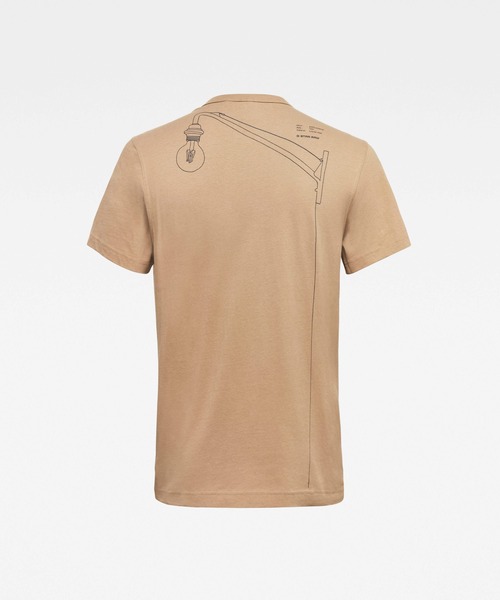 G-STAR（ジースター）の「CIRCLE OBJECT BACK GRAPHIC T-SHIRT（Tシャツ/カットソー・メンズ・ベージュ/オフホワイト/ダークブルー・SMALL/MEDIUM/LARGE/X-LARGE/X-SMALL/XX-SMALL）」の4枚目の写真