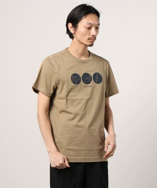 G-STAR（ジースター）の「CIRCLE OBJECT BACK GRAPHIC T-SHIRT（Tシャツ/カットソー・メンズ・ベージュ/オフホワイト/ダークブルー・SMALL/MEDIUM/LARGE/X-LARGE/X-SMALL/XX-SMALL）」の15枚目の写真