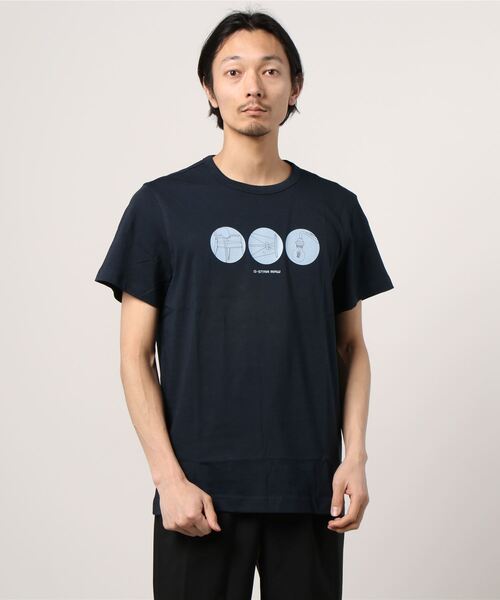G-STAR（ジースター）の「CIRCLE OBJECT BACK GRAPHIC T-SHIRT（Tシャツ/カットソー・メンズ・ベージュ/オフホワイト/ダークブルー・SMALL/MEDIUM/LARGE/X-LARGE/X-SMALL/XX-SMALL）」の11枚目の写真