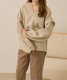 ヘリンボーンワイドプルオーバー/【WEB/EC限定商品】