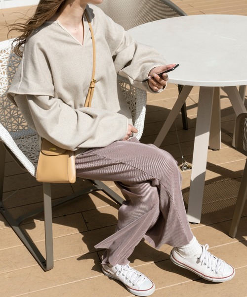 Ambre Neige(アンブルネージュ)の「ヘリンボーンワイドプルオーバー/【WEB/EC限定商品】(Tシャツ/カットソー・レディース・ベージュ/モカ・FREE)」の14枚目の写真