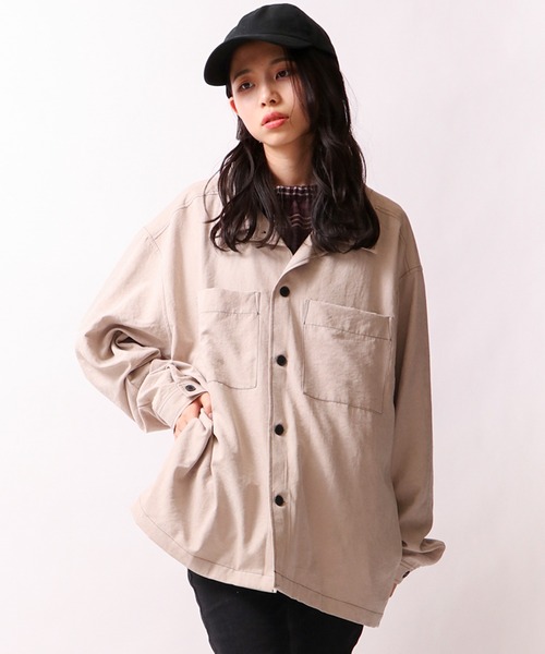 CIAO(チャオ)の「ciao スエードライクオーバーシャツ(シャツ/ブラウス・メンズ・グレイッシュブルー/ベージュ/グリーン・L/M)」の22枚目の写真