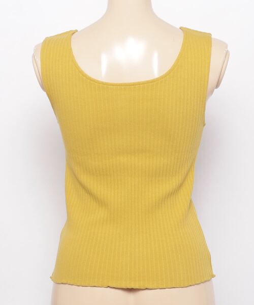 WEGO（ウィゴー）の「WEGO/リブフロントボタンタンクトップ（タンクトップ・レディース・ブラック/ホワイト/イエロー/ライトブラウン/オレンジ/ライム/カーキ/ブルー系その他・FREE）」の10枚目の写真