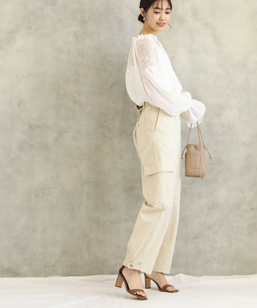 Gready Brilliant（グレディブリリアン）の「Ｃｐｕ裾タブカーゴ（カーゴパンツ・レディース・アイボリー/カーキ・38）」の10枚目の写真