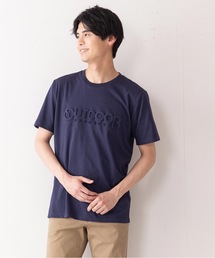 エンボスブランドロゴＴシャツ　同色プリント　ユニセックス