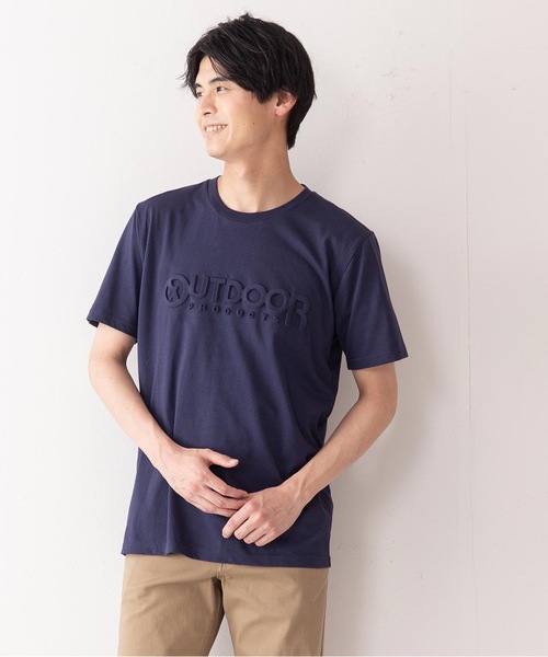 OUTDOOR PRODUCTS APPAREL(アウトドアプロダクツアパレル)の「エンボスブランドロゴTシャツ 同色プリント ユニセックス(Tシャツ/カットソー・メンズ・ホワイト/ベージュ/カーキ/ダークブルー/ブラック/ダークグリーン/ブラウン/ネイビー/ダークベージュ・SMALL/MEDIUM/LARGE/X-LARGE)」の8枚目の写真