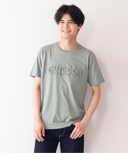 OUTDOOR PRODUCTS APPAREL(アウトドアプロダクツアパレル)の「エンボスブランドロゴTシャツ 同色プリント ユニセックス(Tシャツ/カットソー・メンズ・ホワイト/ベージュ/カーキ/ダークブルー/ブラック/ダークグリーン/ブラウン/ネイビー/ダークベージュ・SMALL/MEDIUM/LARGE/X-LARGE)」の7枚目の写真