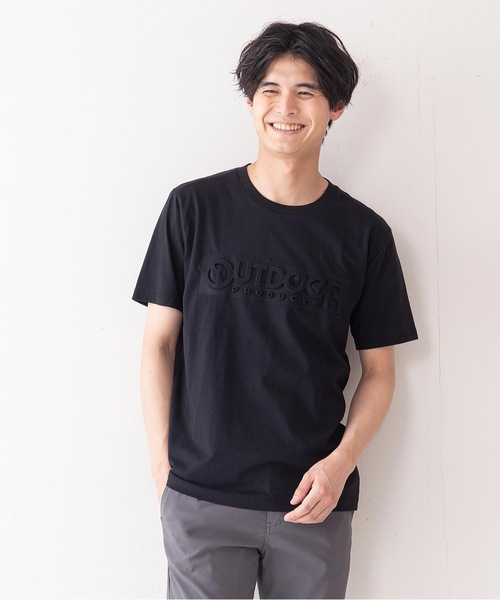 OUTDOOR PRODUCTS APPAREL(アウトドアプロダクツアパレル)の「エンボスブランドロゴTシャツ 同色プリント ユニセックス(Tシャツ/カットソー・メンズ・ホワイト/ベージュ/カーキ/ダークブルー/ブラック/ダークグリーン/ブラウン/ネイビー/ダークベージュ・SMALL/MEDIUM/LARGE/X-LARGE)」の4枚目の写真
