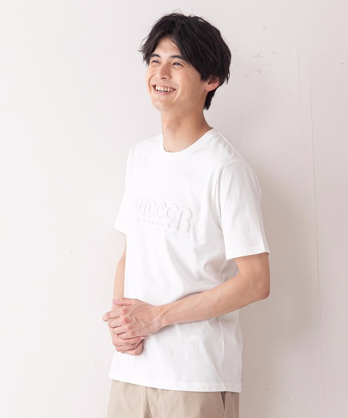 OUTDOOR PRODUCTS APPAREL(アウトドアプロダクツアパレル)の「エンボスブランドロゴTシャツ 同色プリント ユニセックス(Tシャツ/カットソー・メンズ・ホワイト/ベージュ/カーキ/ダークブルー/ブラック/ダークグリーン/ブラウン/ネイビー/ダークベージュ・SMALL/MEDIUM/LARGE/X-LARGE)」の18枚目の写真